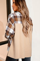 Plaid Button Up Long Sleeve Shacket OutfitFlow